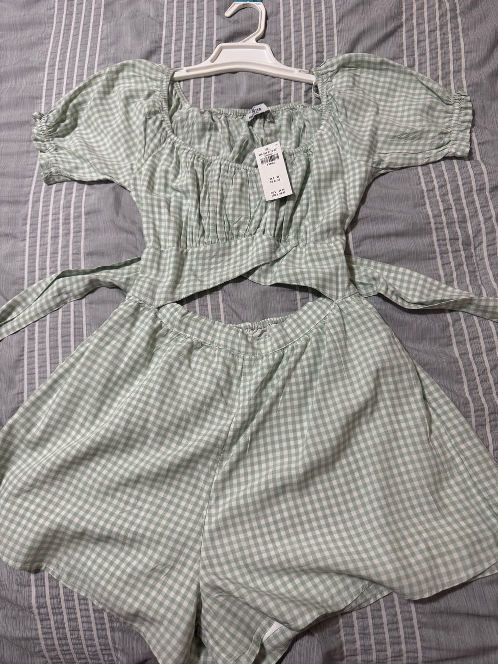 Hollister Mint Gingham Two-Piece Skirt Set